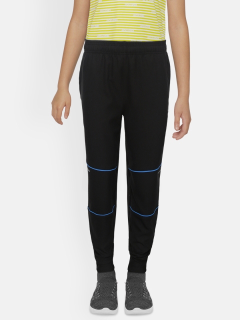 

HRX by Hrithik Roshan Boys Black Solid Slim Fit Antimicrobial Rapid-Dry Active Track Pants