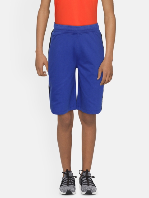 

HRX by Hrithik Roshan Boys Dazzling Blue Typographic Regular Fit Bio-Wash Lifestyle Shorts