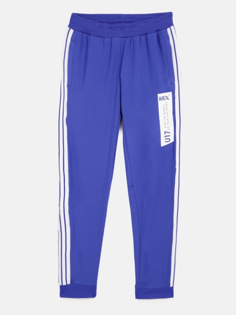 

HRX by Hrithik Roshan Boys Blue Solid Slim Fit Antimicrobial Rapid-Dry Lifestyle Jogger