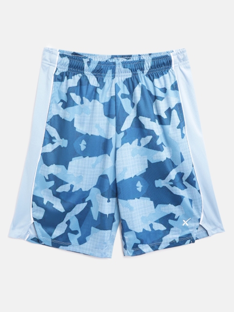 

HRX by Hrithik Roshan Boys Powder Blue Camouflage Regular Fit Rapid-Dry Active Shorts