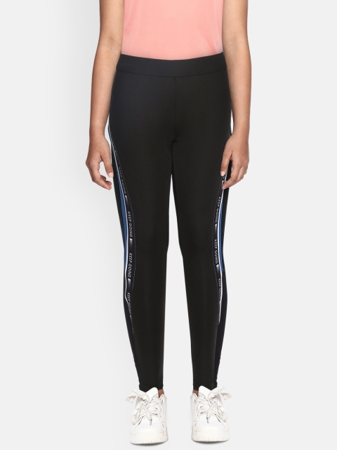

HRX by Hrithik Roshan Girls Jet Black Antimicrobial Rapid-Dry Lycra Lifestyle Tights