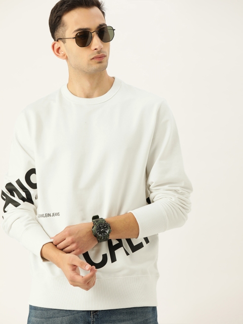 

Calvin Klein Jeans Men White & Black Printed Sweatshirt