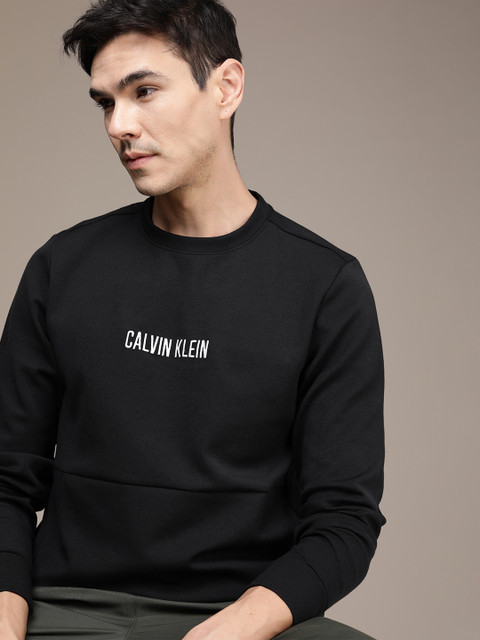 

Calvin Klein Jeans Men Black & White Embroidered Modern Hangout Sweatshirt