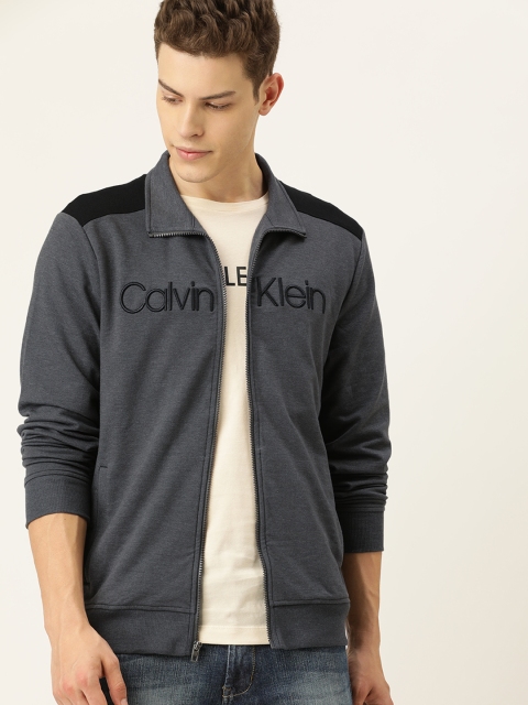 

Calvin Klein Jeans Men Grey & Black Brand Logo Printed Sweatshirt