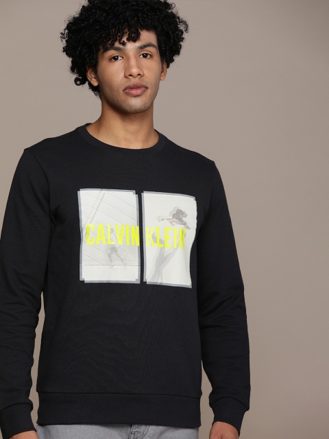 

Calvin Klein Jeans Men Black & White Printed Sweatshirt