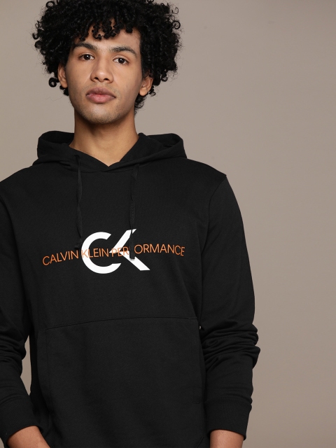 

Calvin Klein Jeans Men Black & White Printed Hooded Sweatshirt