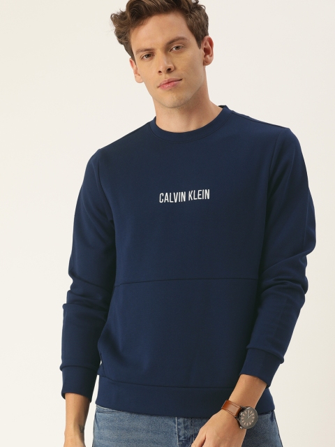 

Calvin Klein Jeans Men Navy Blue Embroidered Pullover Sweatshirt