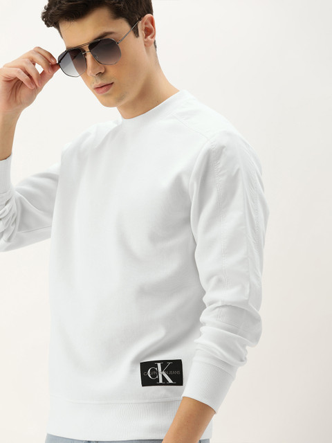 

Calvin Klein Jeans Men White Solid Sweatshirt