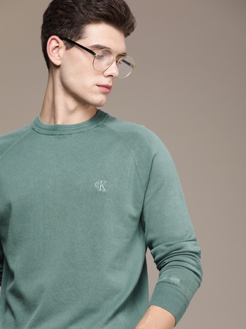 

Calvin Klein Jeans Men Green Pullover Sweater with Embroidered Detail