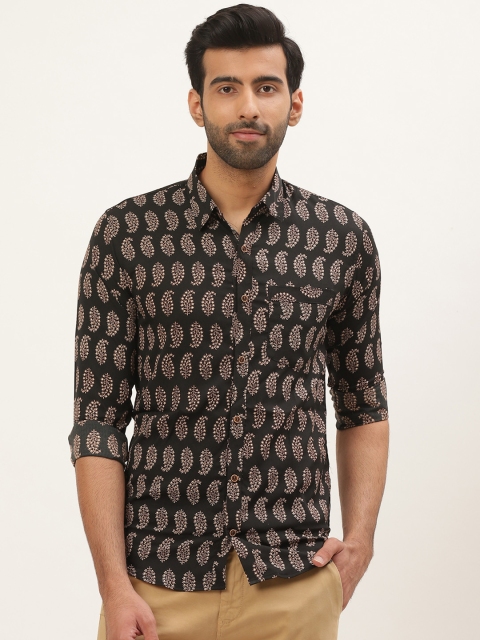 

Tistabene Men Black & Beige Comfort Slim Fit Paisley Printed Casual Shirt