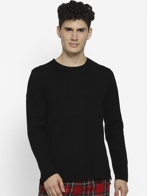 

FOREVER 21 Men Black Solid Pullover Sweater