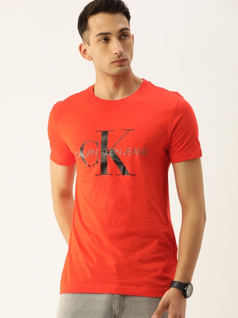 

Calvin Klein Jeans Men Red Printed Slim Fit Round Neck T-shirt