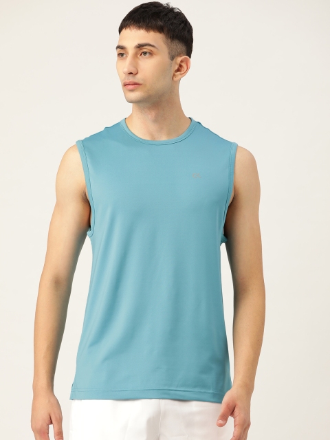 

HERE&NOW Men Blue Solid Round Neck Training T-Shirt