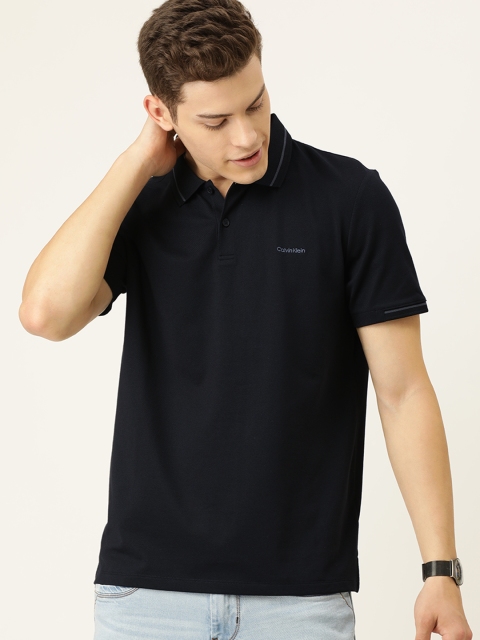 

Calvin Klein Jeans Men Black Solid Polo Collar T-shirt