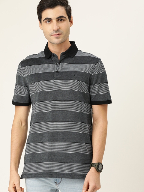 

Calvin Klein Jeans Men Black & White Striped Polo Collar T-shirt