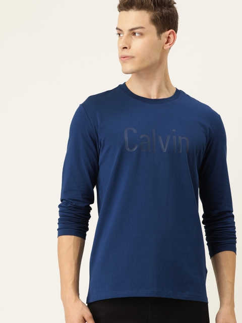 

Calvin Klein Jeans Men Navy Blue Printed Round Neck T-shirt