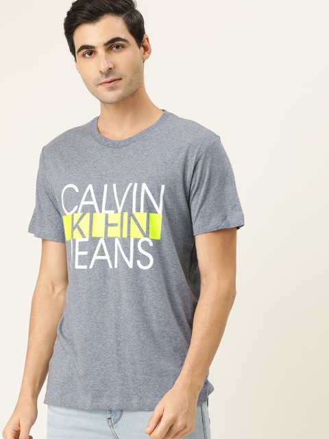 

Calvin Klein Jeans Men Grey Printed Round Neck T-shirt