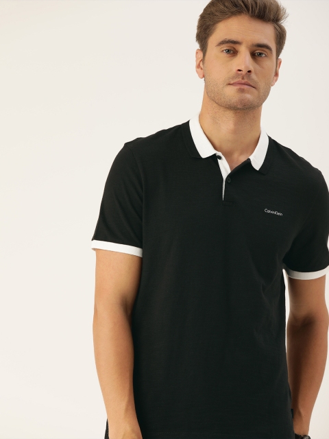 

Calvin Klein Jeans Men Black Solid Polo Collar T-shirt