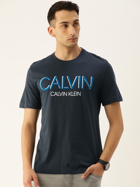 

Calvin Klein Jeans Men Navy Blue Printed Round Neck T-shirt