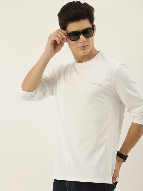 

Calvin Klein Jeans Men White Solid Round Neck T-shirt