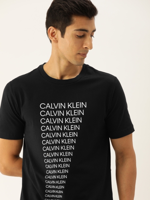 

Calvin Klein Jeans Men Black & White Printed Round Neck T-shirt