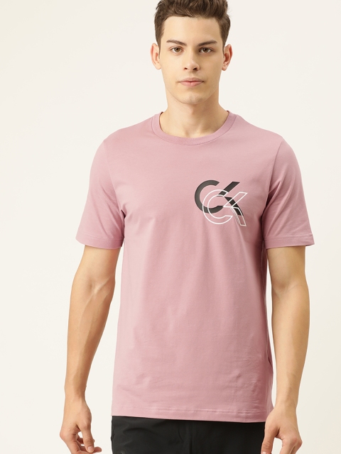 

Calvin Klein Jeans Men Pink Solid Round Neck T-shirt