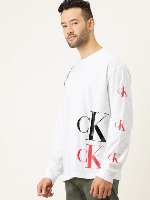 

Calvin Klein Jeans Men White Printed Round Neck T-shirt