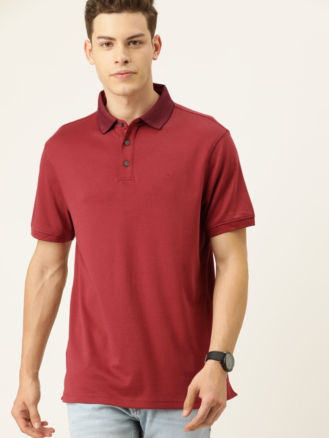 

Calvin Klein Jeans Men Maroon Solid Polo Collar T-shirt