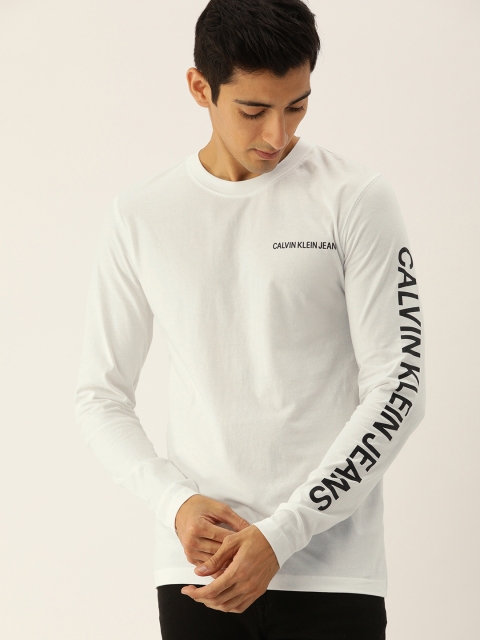 

Calvin Klein Jeans Men White Printed Round Neck T-shirt