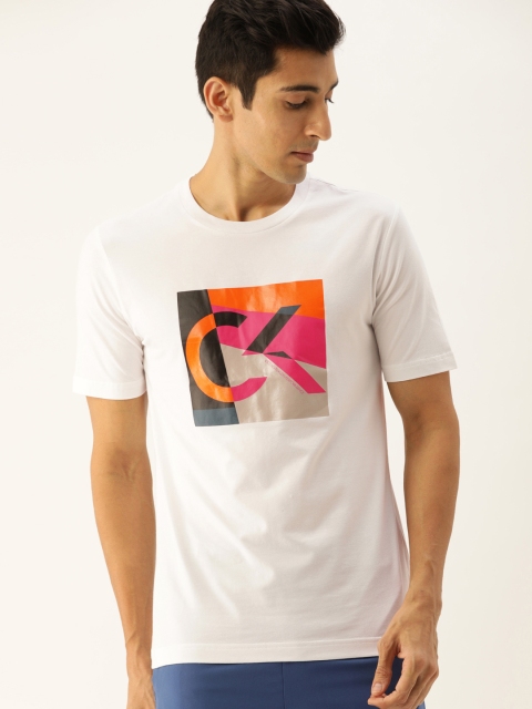 

Calvin Klein Jeans Men White Printed Round Neck T-shirt