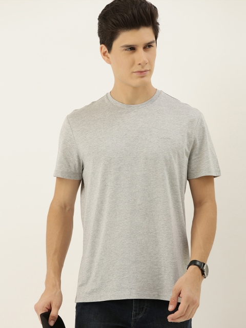 

Calvin Klein Jeans Men Grey Melange Solid Round Neck T-shirt