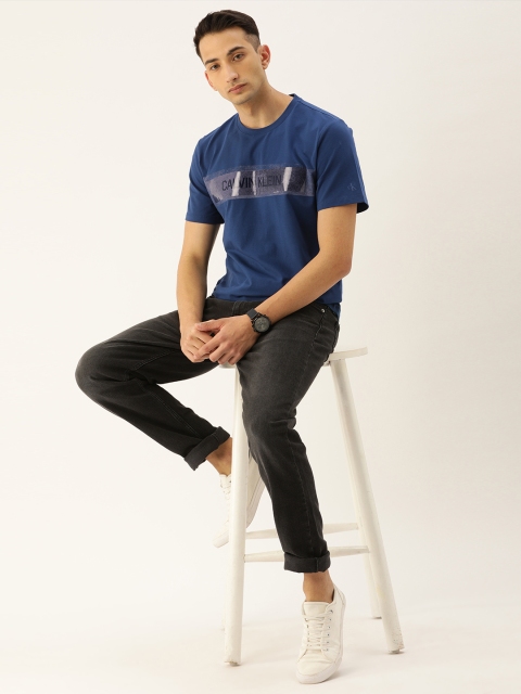 

Calvin Klein Jeans Men Blue Printed Round Neck T-shirt