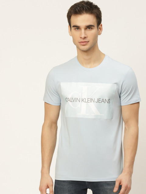 

Calvin Klein Jeans Men Blue & Black Printed Round Neck T-shirt