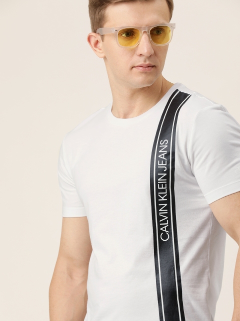 

Calvin Klein Jeans Men White Printed Round Neck T-shirt