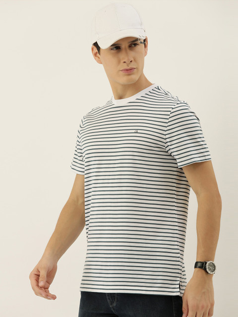 

Calvin Klein Jeans Men Blue Striped Round Neck T-shirt