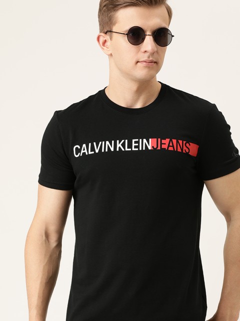 

Calvin Klein Jeans Men Black Printed Round Neck T-shirt