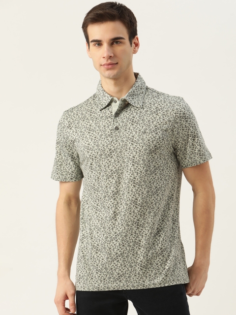 

Calvin Klein Jeans Men Olive Printed Pure Cotton Polo Collar Pure Cotton T-shirt
