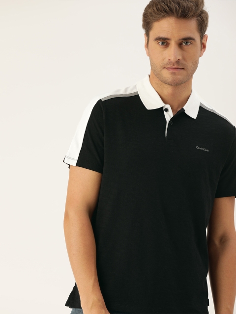 

Calvin Klein Jeans Men Black Solid Polo Collar T-shirt