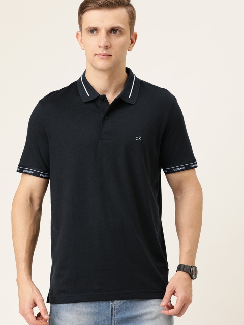 

Calvin Klein Jeans Men Black Solid Polo Collar T-shirt