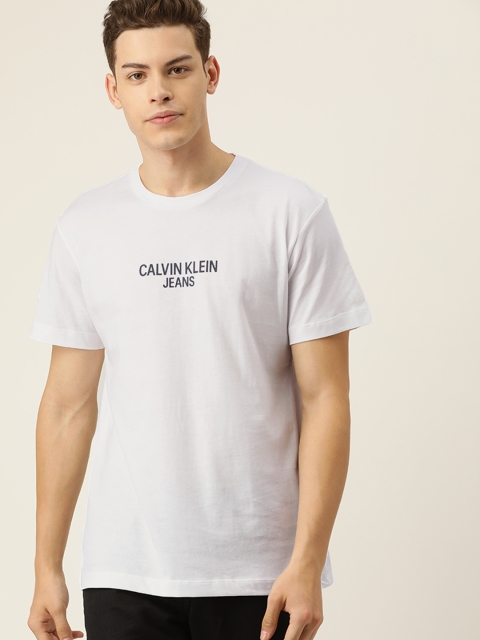 

Calvin Klein Jeans Men White Printed Round Neck T-shirt