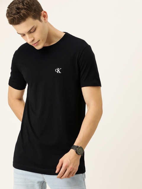 

Calvin Klein Jeans Men Black Solid Slim Fit Round Neck T-shirt