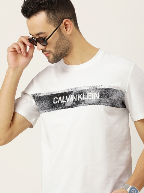 

Calvin Klein Jeans Men White Printed Round Neck T-shirt