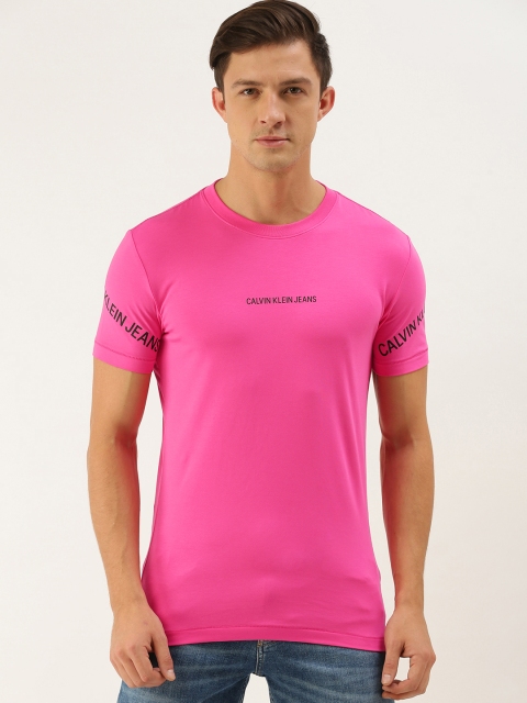 

Calvin Klein Jeans Men Pink Printed T-shirt
