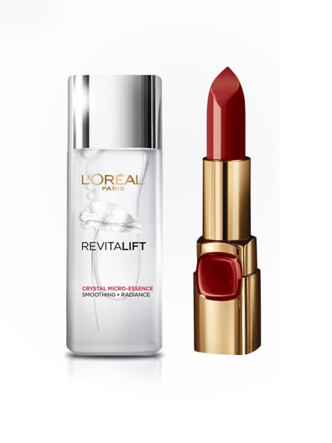 

LOreal Set Of Revitalift Crystal Micro Serum & Lipstick, White