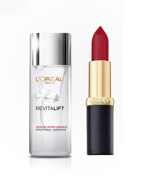 

LOreal Set Of Revitalift Crystal Micro Serum & Matte Lipstick, White