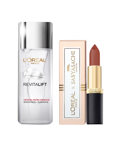 

LOreal Set Of Revitalift Crystal Micro Serum & Matte Lipstick, White