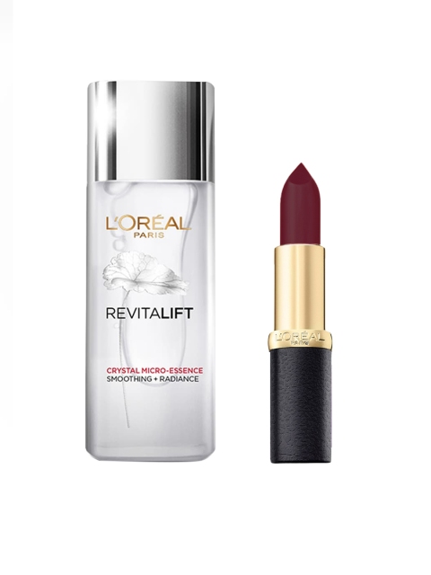 

LOreal Paris Set of Color Riche Moist Lipstick & Revitalift Crystal Micro-Essence Serum, White