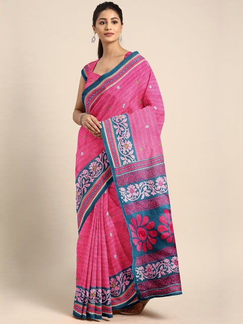 

KALINI Pink Printed Pure Cotton Saree