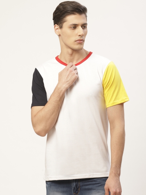

PAUSE SPORT Men White Solid Round Neck Pure Cotton T-shirt