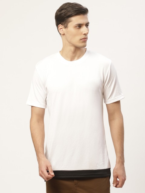 

PAUSE SPORT Men White Solid Round Neck T-shirt